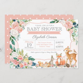 Schöne Waldtierdusche für Mädchen Einladung