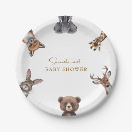 Schöne Waldtiere Babydusche Pappteller