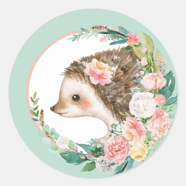 Schöne Waldtiere - Kleiner Igel Runder Aufkleber (Vorderseite)