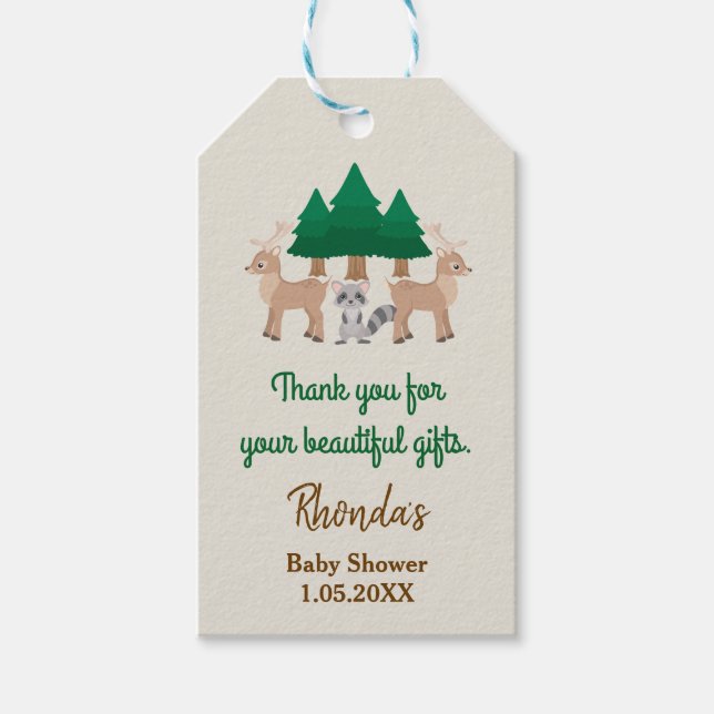 Schöne Waldtiere Tag Geschenkanhänger (Vorderseite)