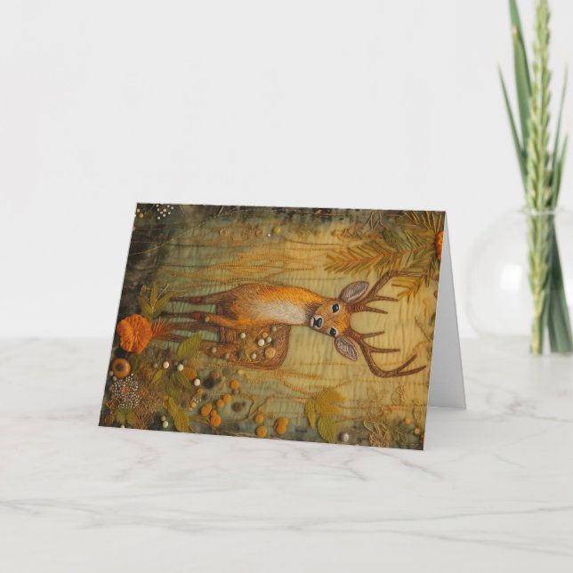 Schöne Waldtiere Wildtiere Grüße der Hirsche Karte (Vorderseite)