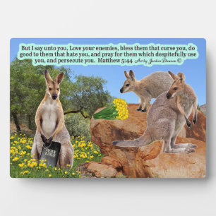 Schöne Wallaby Scripture Plaque Matthew 5:44 Fotoplatte