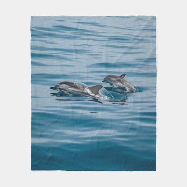 Schöne Wasserdelfine Fleecedecke (Vorderseite)