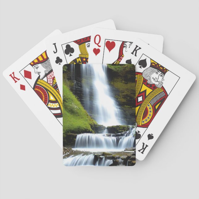 Schöne Wasserfallströme Spielkarten (Rückseite)