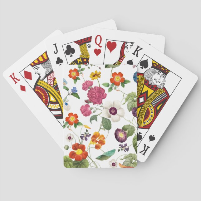 Schöne Wasserfarbe Botanisch Spielkarten (Rückseite)