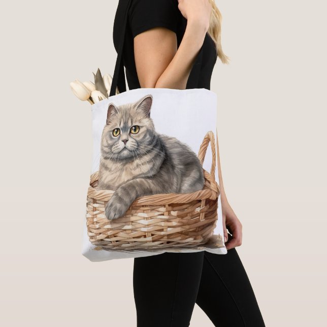 SCHÖNE WASSERFARBE BRITISH SHORTHAIR CAT TASCHE (Von Nahem)