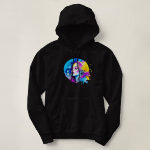Schöne Wasserfarbe Frau Abstrakt Hoodie