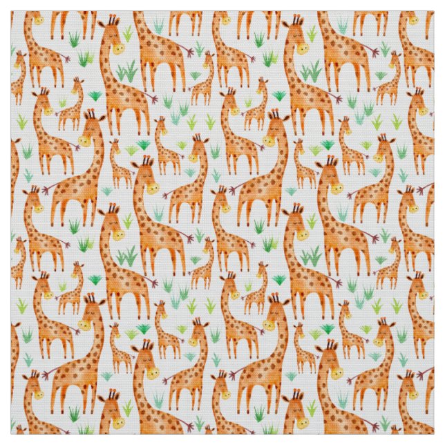 Schöne Wasserfarbe Giraffe Tierkids Stoff (Muster)