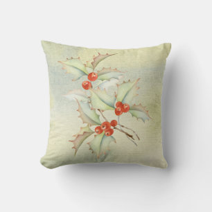 Schöne Wasserfarbe Heilige Berries Design Weihnach Kissen