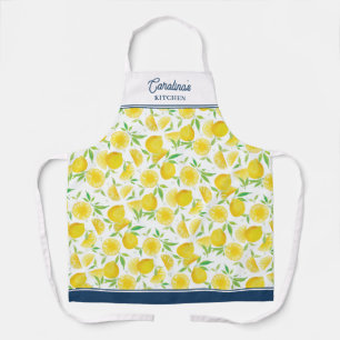 Schöne Wasserfarbe-Limonen-Zitrusen-Name Schürze