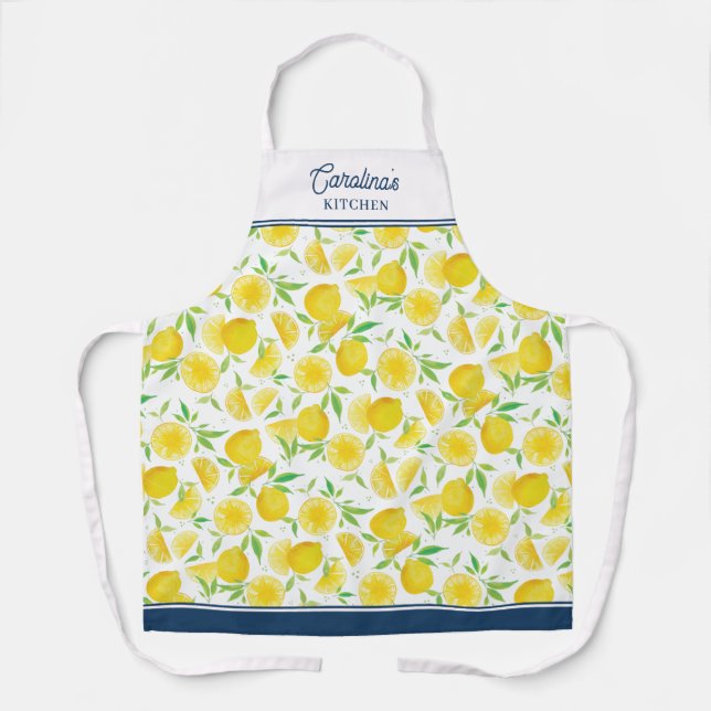 Schöne Wasserfarbe-Limonen-Zitrusen-Name Schürze (Vorderseite)