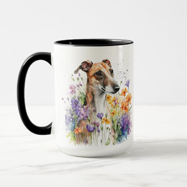 SCHÖNE WASSERFARBE MIT WEISSEM WEISSEN WEISSEN WHI TASSE (Links)
