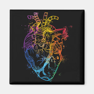 Schöne Wasserfarbe Regenbogen Herz Organ Mensch Bo Magnet