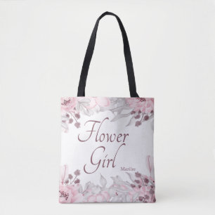 Schöne Wasserfarbe Rosa Blütenblume Mädchen Tasche