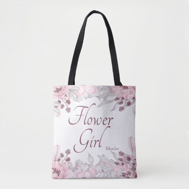 Schöne Wasserfarbe Rosa Blütenblume Mädchen Tasche (Vorderseite)