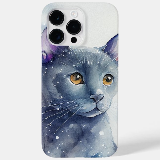 SCHÖNE WASSERFARBE RUSSISCHE BLAUE CAT Case-Mate iPhone 14 PRO MAX HÜLLE (Rückseite)