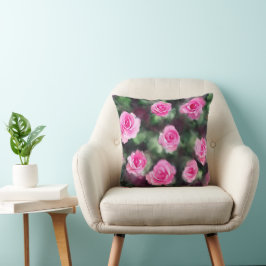 Schöne Wasserfarbe Trendy Pink Roses Collection Kissen