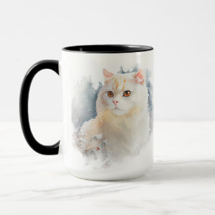 SCHÖNE WASSERFARBE, WEISSE TUXEDO CAT TASSE