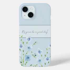 Schöne Wasserfarben Blaue Blumige Case-Mate iPhone Hülle