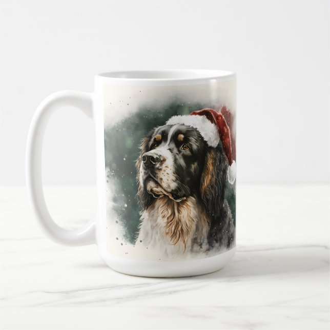 SCHÖNE WASSERFARBEN CHRISTMAS SPANIEL HUND KAFFEETASSE (Links)