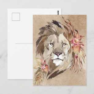 Schöne Wasserfarben-Löwe Postkarte