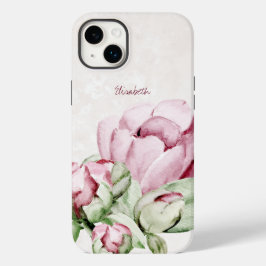 Schöne Wasserfarben Peonies Beige Personalisiert Case-Mate iPhone 14 Plus Hülle