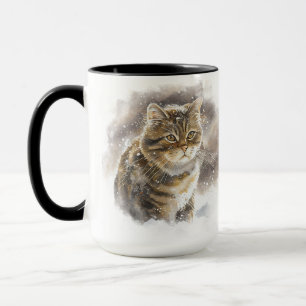 SCHÖNE, WASSERFARBENE TABBY CAT TASSE