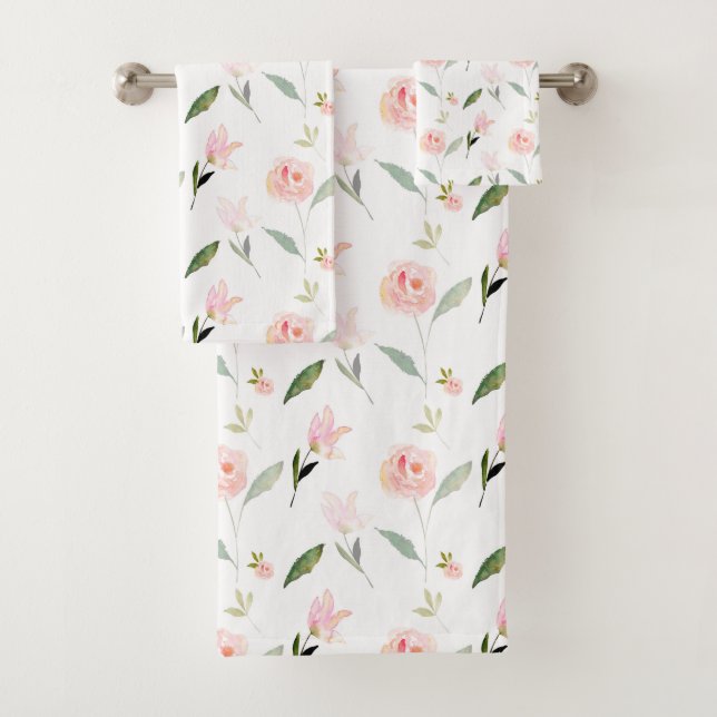 Schöne Wasserfarbenflora Badhandtuch Set (Insitu)