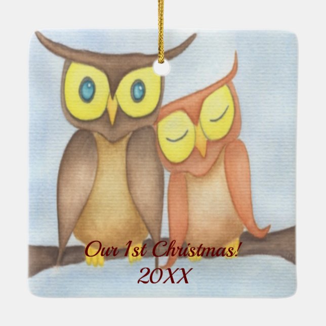 Schöne Wasserfarbenfreunde Keramikornament (Rückseite)