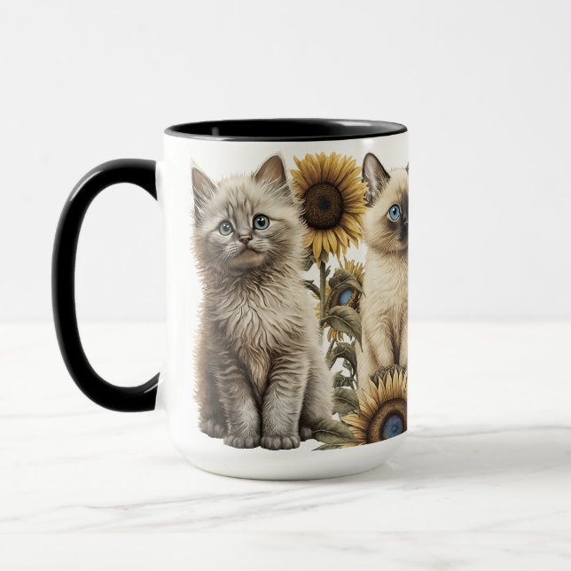 SCHÖNE WASSERFARBENKÜCHE MIT SONNENBLUMEN TASSE (Links)