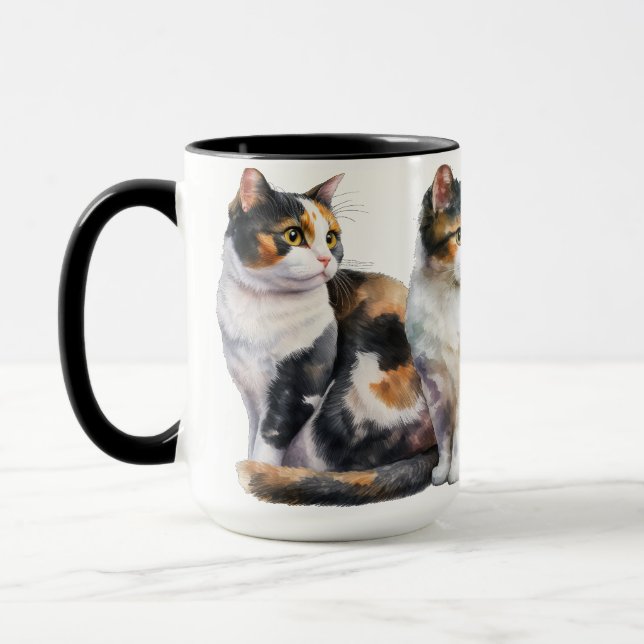 SCHÖNE WASSERFARBKATZE TASSE (Links)