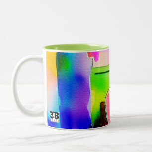 Schöne Watercolor-Frau Zweifarbige Tasse