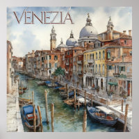 Schöne Watercolor Venedig Canal Travel