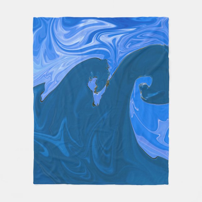 Schöne Waves Abstraktes Malerei Kunst Fleecedecke (Vorderseite)