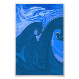 Schöne Waves Abstraktes Malerei Kunst Fotodruck
