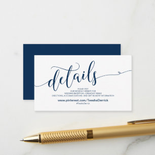 Schöne Website-Detailkarte für Hochzeiten Begleitkarte