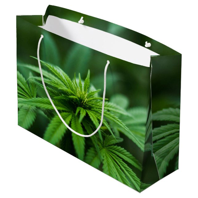 Schöne Weed Große Geschenktüte (Rückseite Schrägansicht)