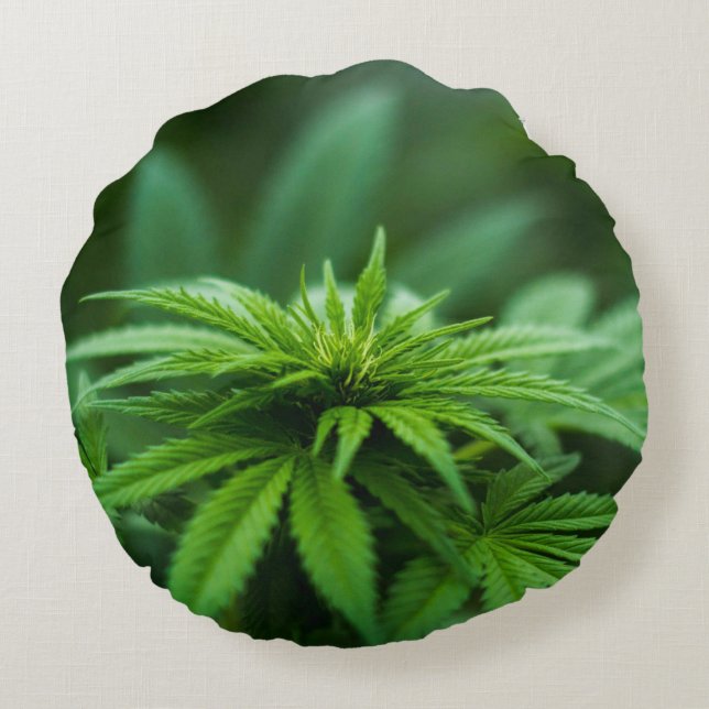 Schöne Weed Rundes Kissen (Rückseite)