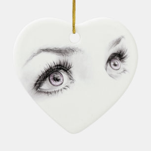 Schöne weibliche Augen, die Minimalistische Kunst  Keramikornament