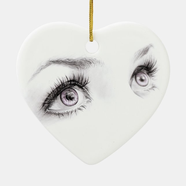 Schöne weibliche Augen, die Minimalistische Kunst  Keramikornament (Hinten)