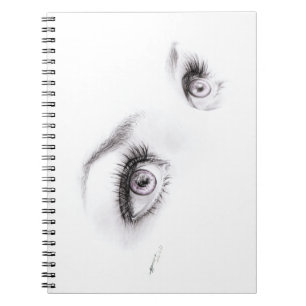 Schöne weibliche Augen, die Minimalistische Kunst  Notizblock
