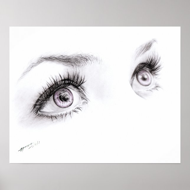 Schöne weibliche Augen, die Minimalistische Kunst  Poster (Vorne)