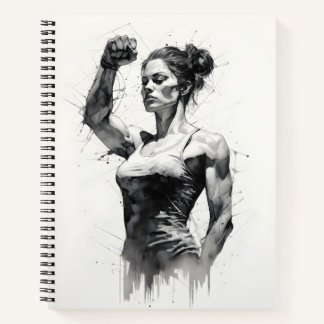 Schöne weibliche Skizze Bodybuilder Notizbuch