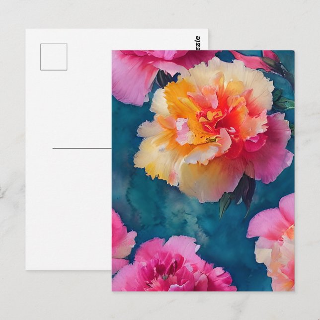 Schöne, weich rosa Blume Postkarte (Vorne/Hinten)
