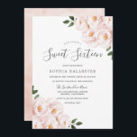 Schöne, weich, rosa Blume Sweet 16 Einladung<br><div class="desc">Beautiful Soft Blush Pink Blume Sweet 16 Siehe dazu passende Kollektion in Niche und Nest Store</div>