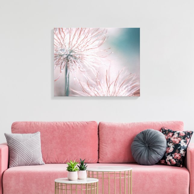Schöne weich rosa Delikate Blume Leinwanddruck (Insitu (Wohnzimmer))