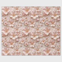 Schöne weich rosa Pastell floral Geschenkpapier