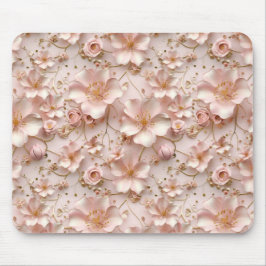 Schöne weich rosa Pastell floral Mousepad