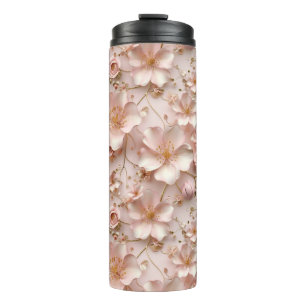 Schöne weich rosa Pastell floral Thermosbecher