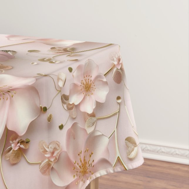 Schöne weich rosa Pastell floral Tischdecke (Beispiel)